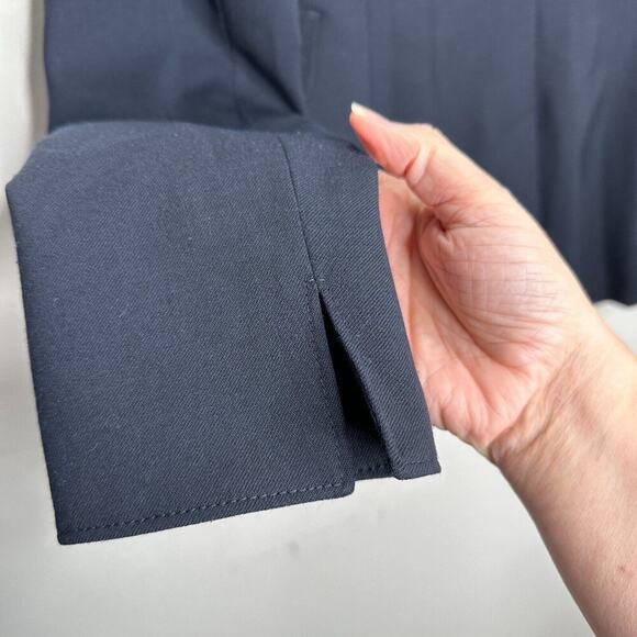 Akris Punto Black Single Button Front Flap Pockets Shoulder Pad Blazer Jacket 2 - Picture 5 of 12